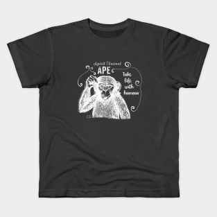 Spirit animal - monkey - white Kids T-Shirt